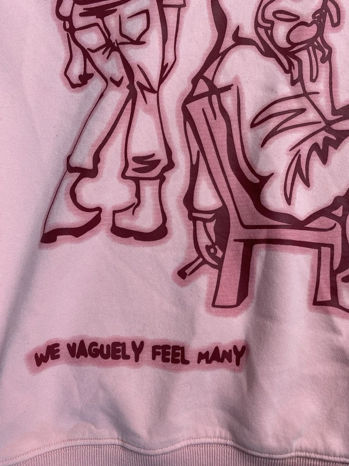 Aelfric Eden Mens Graphic Oversized Hoodie Streetwear Casual Hooded Pink Medium - Image 4 of 4