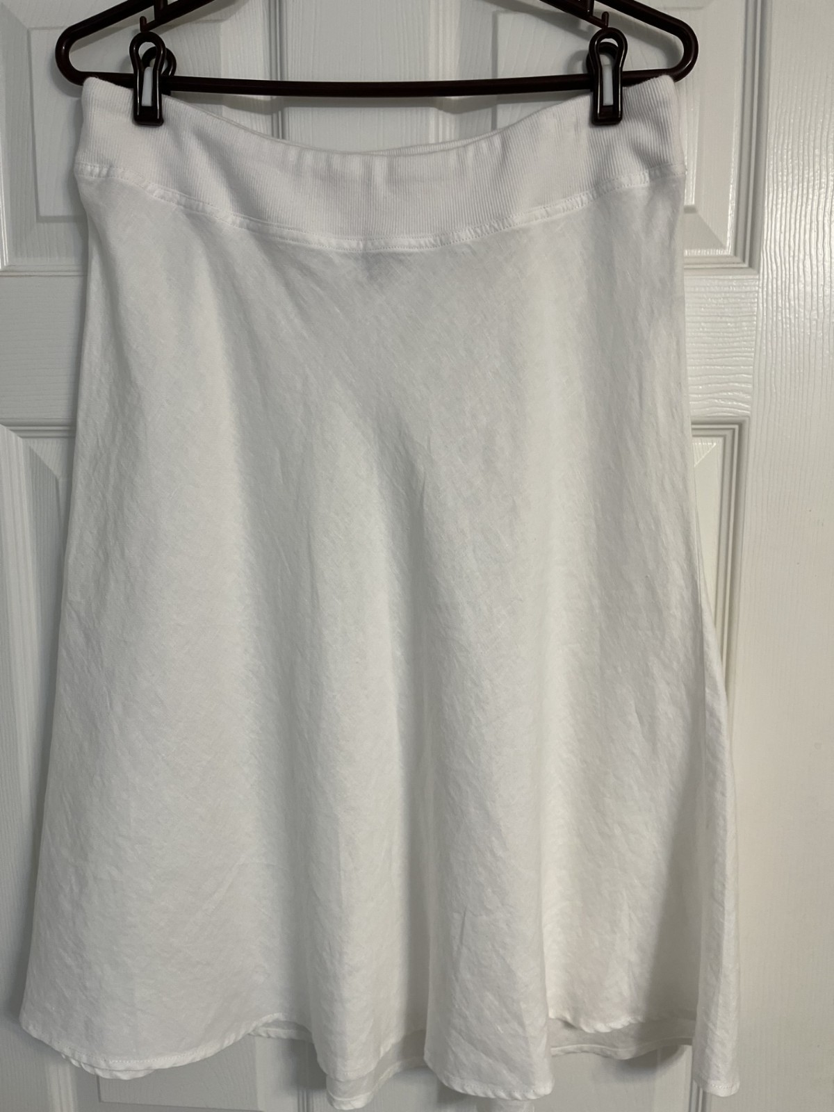 Saks Fifth Avenue Off White Linen A-Line Skirt Large
