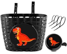 Boys Bike Basket, Cute Bicycle Basket for Kids, Toddlers, Plastic Front Handl...