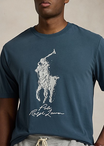 Polo Ralph Lauren ビッグポニー S POLO RALPH LAUREN T-Shirt Men's SZ 2XL-Big SS Big Pony Logo Blue