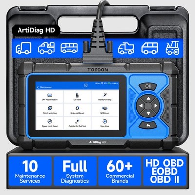 TOPDON ArtiDiag HD Heavy-Duty Scanner Full System Diagnostic Tool 10 Services
