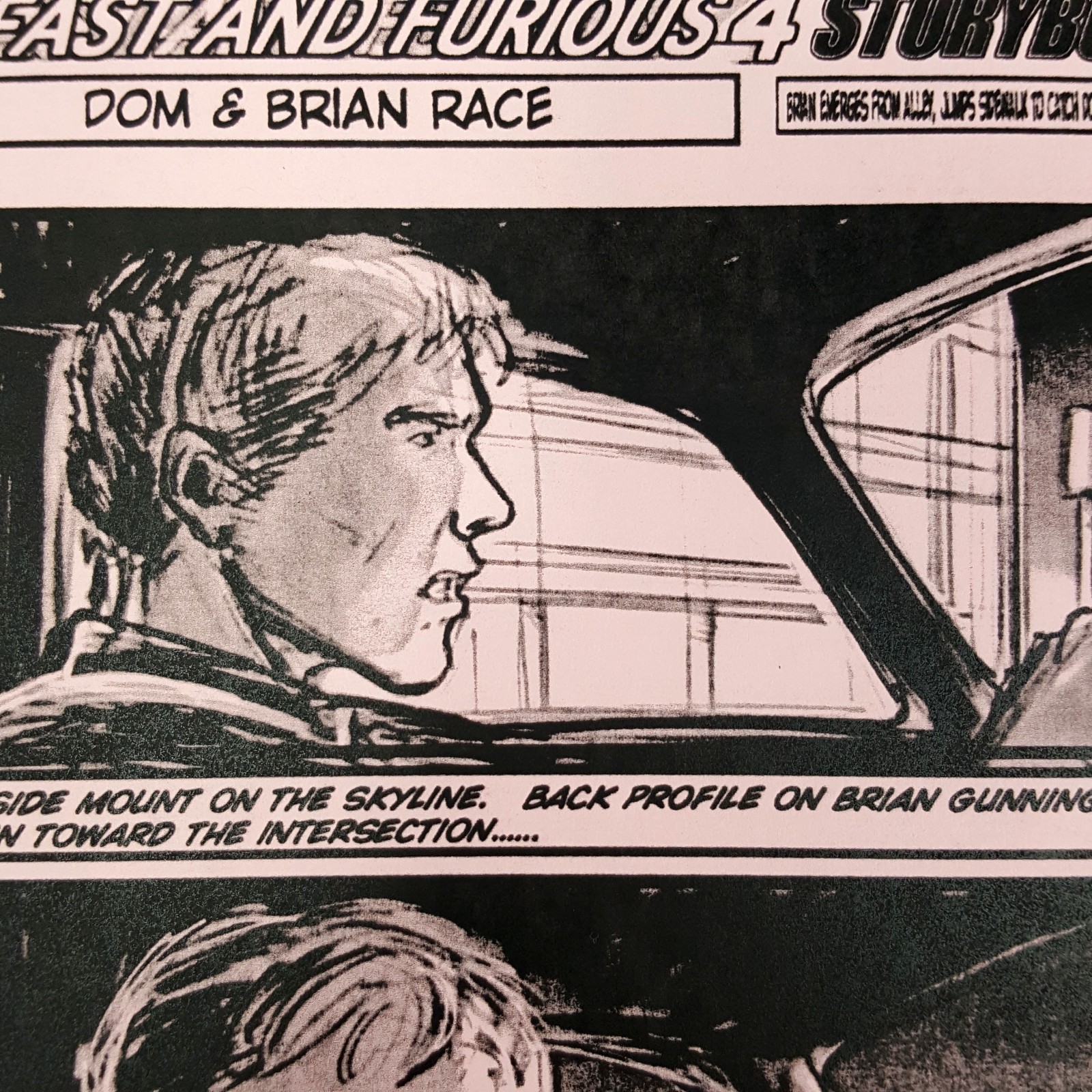 Image 6 of Fast and Furious 4 Production Used Storyboard, Brian Guns It To Intersection p76