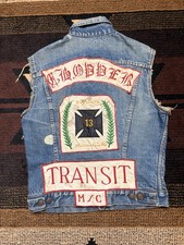 VTG 60s Levi’s Big E Chopper Massachusetts Transit Patch Biker MC Club Vest