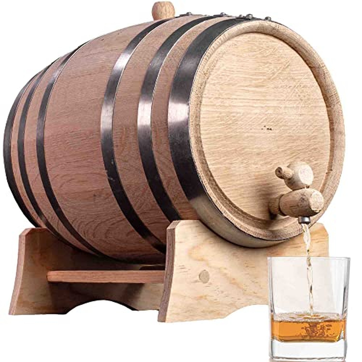 2.5 Gallon Charred American White Oak Aging Barrel, 10 Liter Whiskey Barrel