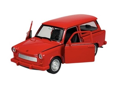 WELLY TRABANT P601 KOMBI RED 1:34 DIE CAST METAL MODEL NEW IN BOX 43871