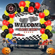 66Pcs Trunk or Treat Car Decorations Kit - Halloween Racing Car Racing car