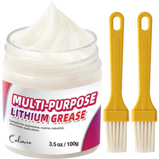 3.5Oz Multi-Purpose White Lithium Grease with 2 Brushes, Ideal for Automotive, M