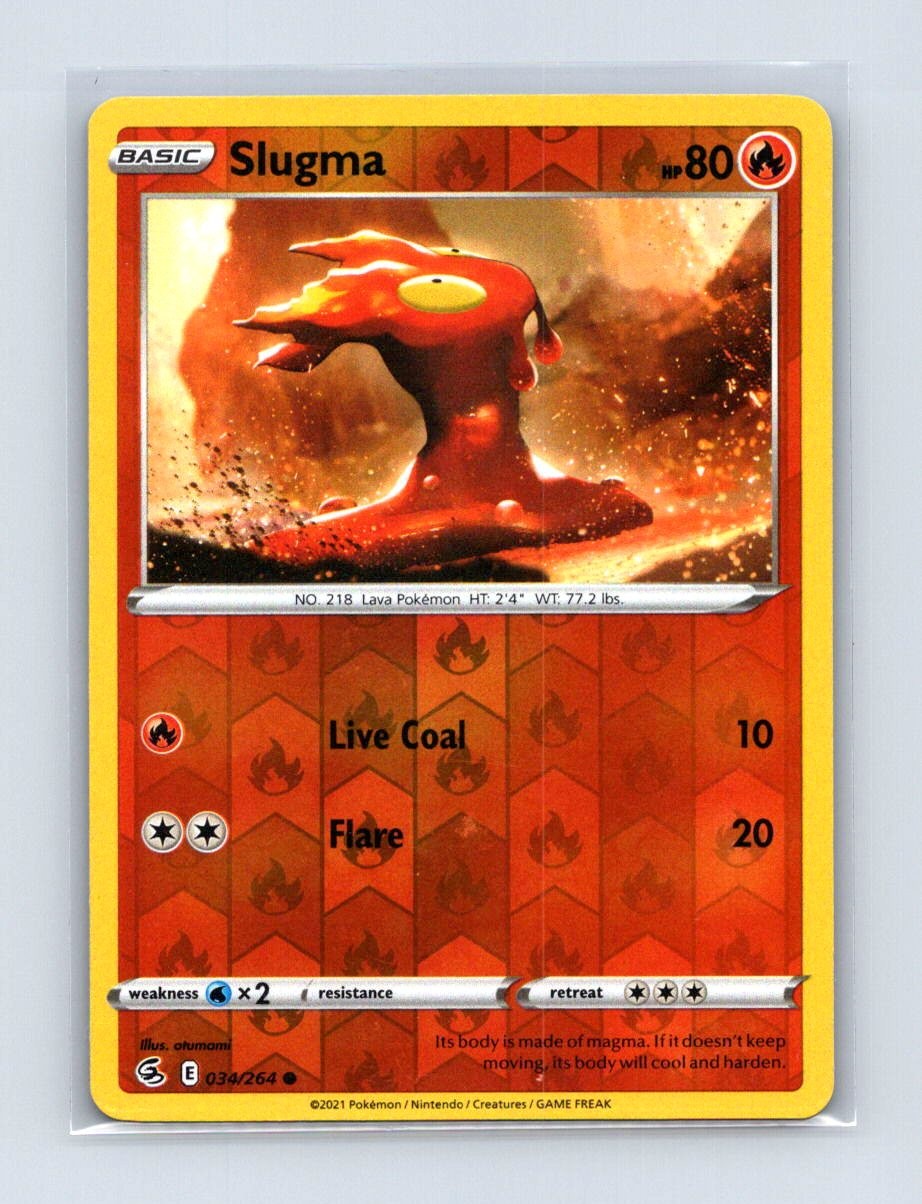 Slugma 034/264 Common Fusion Strike Pokemon Reverse Holo Lightly Played