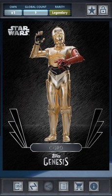 Star Wars Card Trader Topps Genesis - Black Shimmer 10cc Legendary - C-3PO