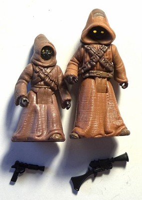 Star Wars 1996 Kenner 2 The Power of the Force Jawas Figuren mit leuchtenden Augen 