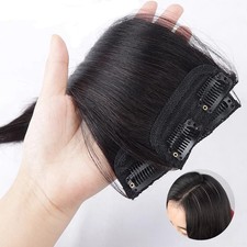100% Human Hair Clip in Frontal HairBangs  Topper For Thin Hairpiece Add Volume