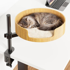 360 Rotating Cat Desk Bed - Adjustable Metal Hammock for Office Gaming