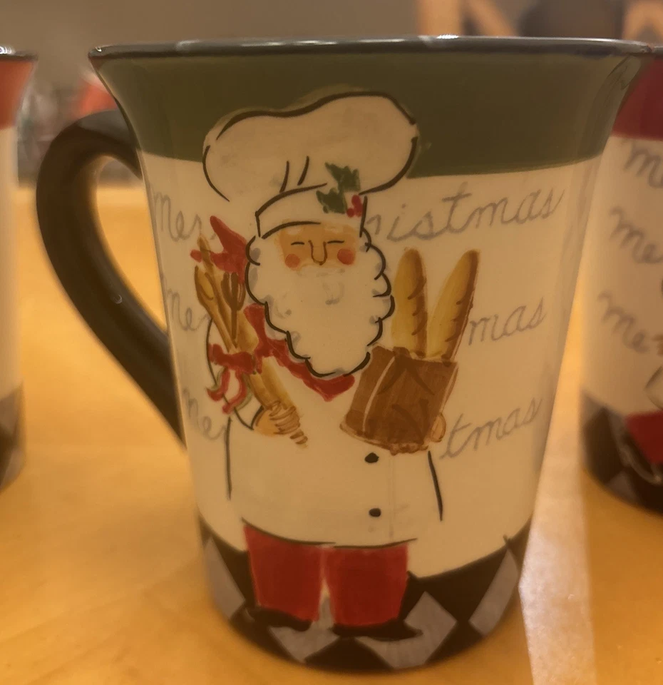 Santa Mugs Jennifer Brinley Baking Lot Of 3 Coffee Mugs Cups Christmas read - Image 2 of 4