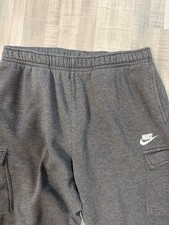 Nike Cargo Jogger Sweatpants Men s Large Gray Fleece Lined Athletic Lounge Pants