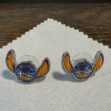 Stitch Kids Earrings - Purple and Orange
