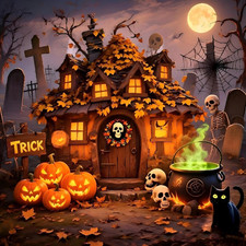 Halloween Diamond Art Kits for Adults 14x14 Inch