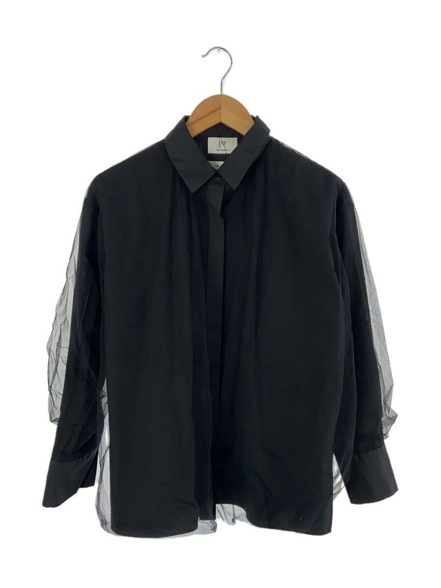 ALTRA BIGI Altro Tulle Camicie Combi Manica Lunga 36 Nylon Nero B1044AFB036