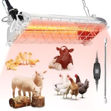 400W Heat Lamp for 30 Chicks, 9.84ft Cord UL Passed Brooder Heating Plate C...