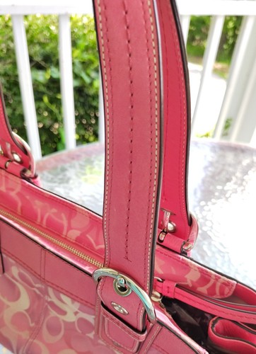 Coach LARGE F14492 Pink Soho Y2K Signature C Canvas Pleated Shoulder Bag - Picture 17 of 23
