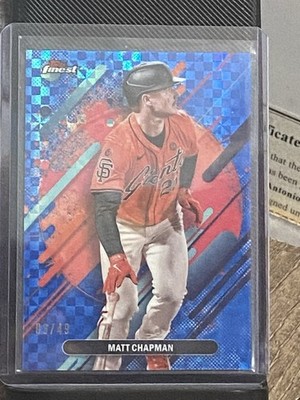 2025 Topps Finest Rare Matt Chapman #263 Blue Checkerboard Refractor /49 Giants
