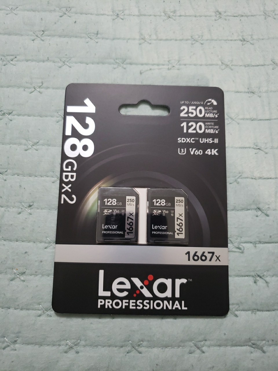 Lexar Professional 1667x 128GB SDXC UHS-II Memory Card - Pack of 2