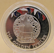 BULLION - Silver Proof Coin Metric 1oz .925 - 2002 Falkland Golden Jubilee