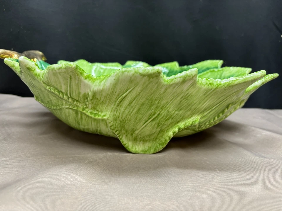 The Melen Lion "HOJA" Italia ~ Centro de mesa Cuenco ~ 13 1/2" x 12 1/2" x 3 3/4" de profundidad Foto 3 de 4