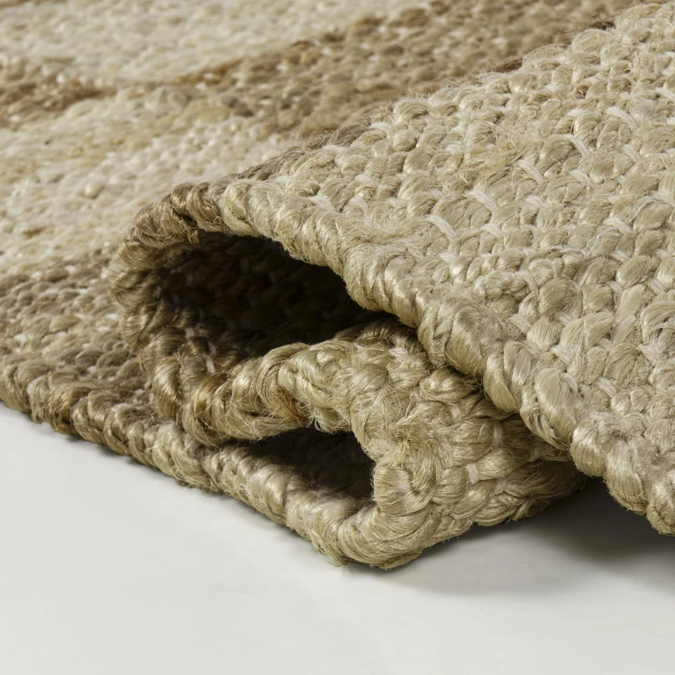 Alfombra de interior Theo Woven Yute Checkerboard natural/lejía, 3x5, moderna, lejana... Foto 4 de 4