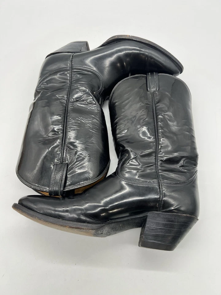 Late 1960s Tony Lama Men’s Sz 11.5D Patent Leather Cowboy Boots Glossy USA Made. - Image 2 of 4