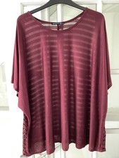 Atmosphere Burgundy Tunic To, Striped On One Side Only 14