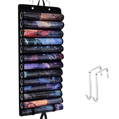 Playmat Holder, Tube Storage Bag for MTG with 17.7 inches, Black-12+1 