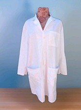 NEW SZ M Fashion Seal Healthcare White Lab Coat 4 Buttons 3 Pockets Slits Unisex