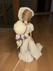 Vintage Mattel Barbie Doll. Hand Crotched Wedding Dress With Pearls And Parousel