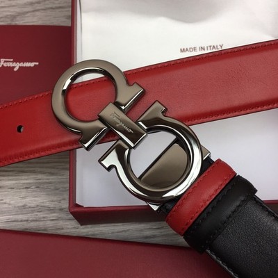 Authentic Salvatore Ferragamo Unisex Adults Gancini Reversible Leather Belt