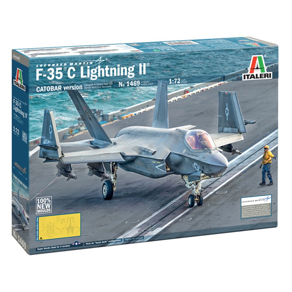 Italeri 1469 F-35C Lightning II CATOBAR Version 1:72 Aircraft Model Kit - Image 4