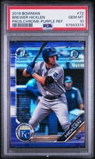 2019 Bowman Chrome Brewer Hicklen Prospect Purple /250 PSA 10 #BCP-72