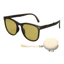 Sunglasses for Women Men, Silicone  PC Folding Model with Original Box, Amber