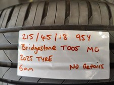 215/45/18 95y Bridgestone T005 MO, 2025 Tyre, 6mm, No Repairs