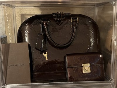 LOUIS VUITTON Monogram Vernis Alma PM Amarrant M91611 hand bag & Matching Wallet