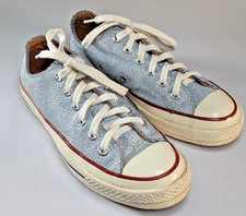 Converse Chuck Taylor All Star Cracked Leather Blue Ox EUC US SZ Mens 5/Women 7