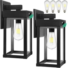 Solar Wall Lights Outdoor, Solar Sconce Lantern with 3 Lighting Modes & Motio...