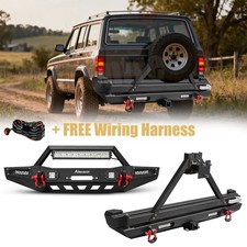 Offroad Front Rear Bumper For 1984-2001 Jeep Cherokee Xj W Spare Tire Carrier