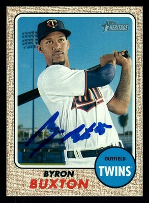 Byron Buxton Minnesota Twins Signed IP Autographed 2017 Topps Heritage #243