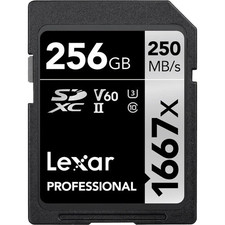 Lexar 1667x SD Card 128GB 256GB SDXC UHS-II U3 V60 250MB/s 4K DSLR Camera Pro