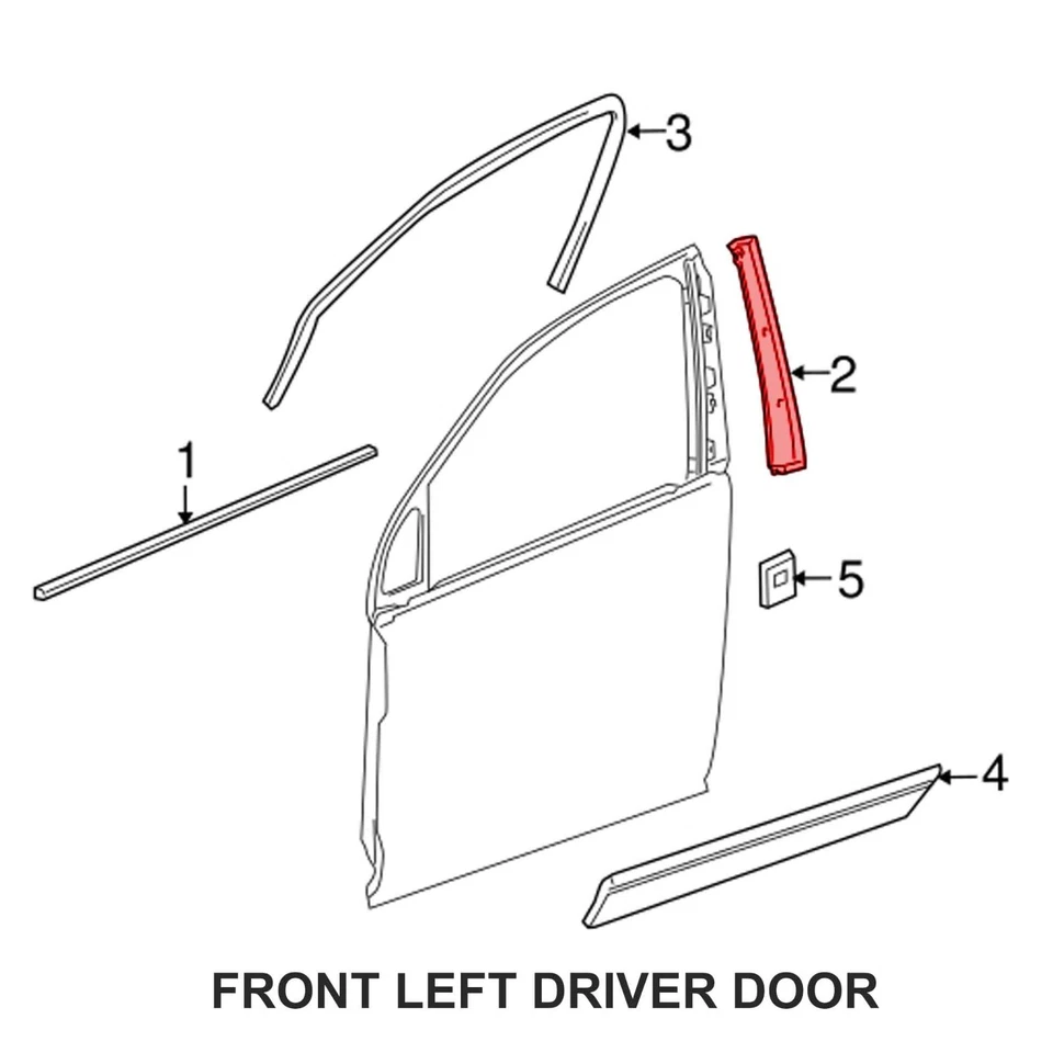 Apliques centrales para puerta del conductor izquierdo OEM Chevy Equinox Pontiac Torrent 2005-2009 Foto 3 de 3