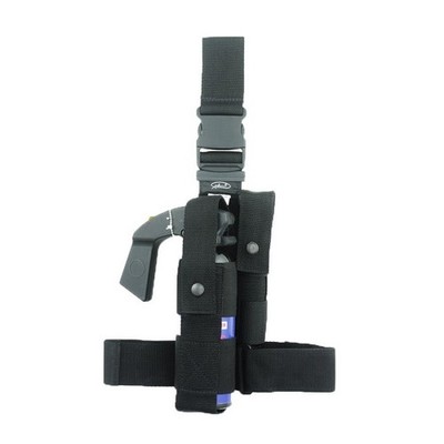 Aker Model 989 A-TAC Nylon MK9 Thigh Holster, Black Ballistic Nylon