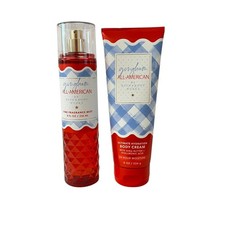 Bath  Body Works Gingham All American Mist  Body Cream Set