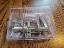 Satin Nickel Bedroom Bathroom Door Handle Lever Stainless Steel Lock