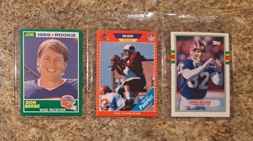 (3) Don Beebe 1989 Score Rookie Card RC Topps Pro Set Bills Packers Chadron