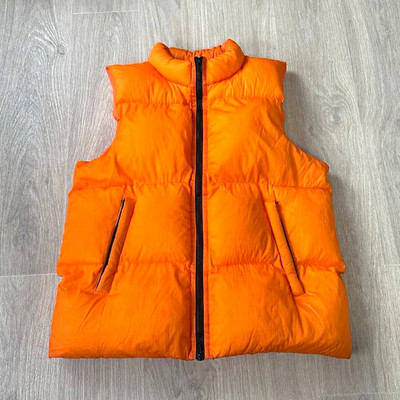 MKI MIYUKI ZOKU men s  Orange Down Quilted Puffer Vest Full Zip Size L